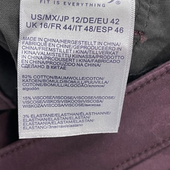 NYDJ Relaxed Flare Stretch Sateen Jeans - Eggplant - Size 12 - NWT - Picture 7 of 9